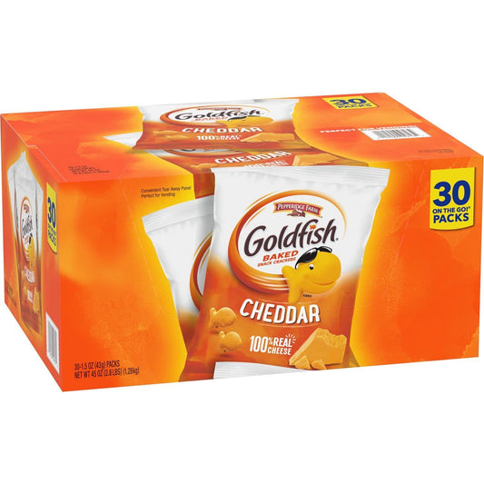 Pepperidge Farm Goldfish Cheddar Crackers, 1.5 oz. Snack Packs, 30 Count Visit the Goldfish Store