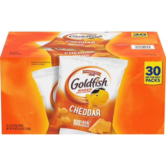 Pepperidge Farm Goldfish Cheddar Crackers, 1.5 oz. Snack Packs, 30 Count Visit the Goldfish Store